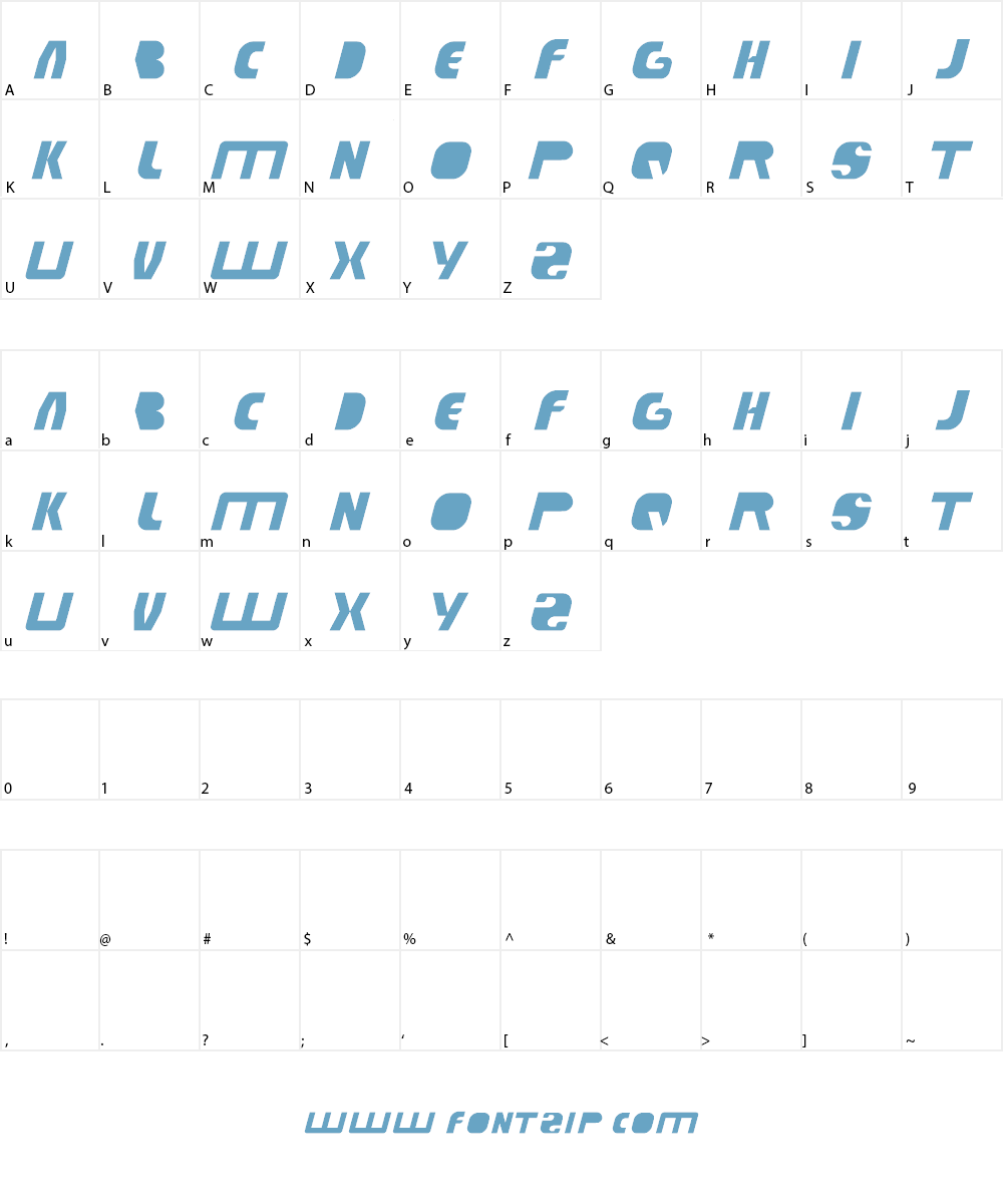 techno tech Font Character